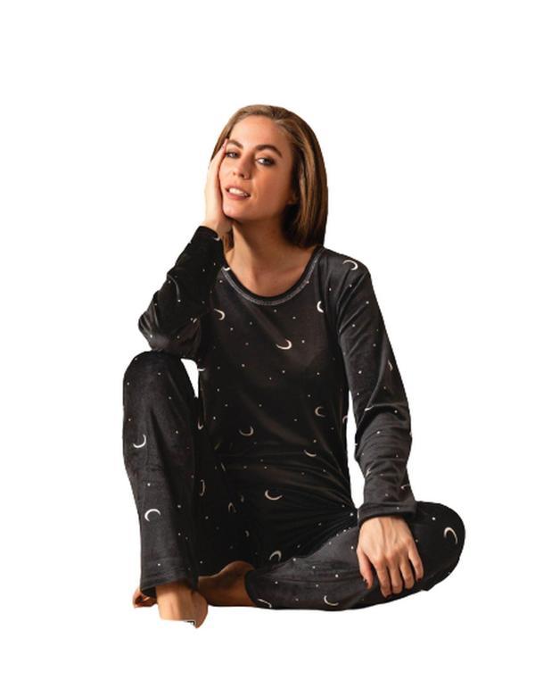 Sude Kadın Kışlık Kadife Pijama Takımı 533- 1 Adet XL-Antrasit - Image 1
