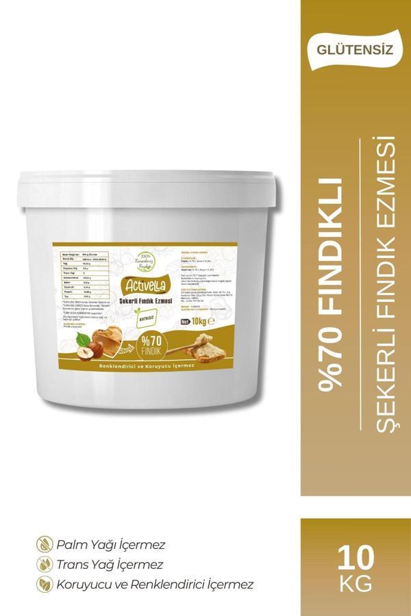 Activella Şekerli Fındık Ezmesi 10kg %70 Fındıklı - Image 1