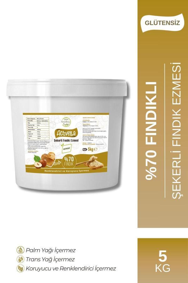 Activella Şekerli Fındık Ezmesi 5kg %70 Fındıklı - Image 1