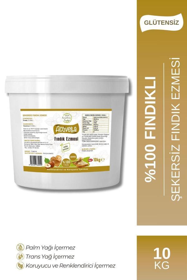 Activella Şekersiz Fındık Ezmesi 10kg %100 Fındıklı - Image 1