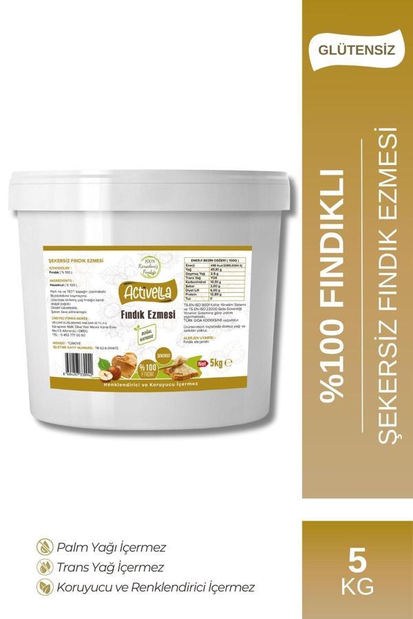 Activella Şekersiz Fındık Ezmesi 5kg %100 Fındıklı - Image 1
