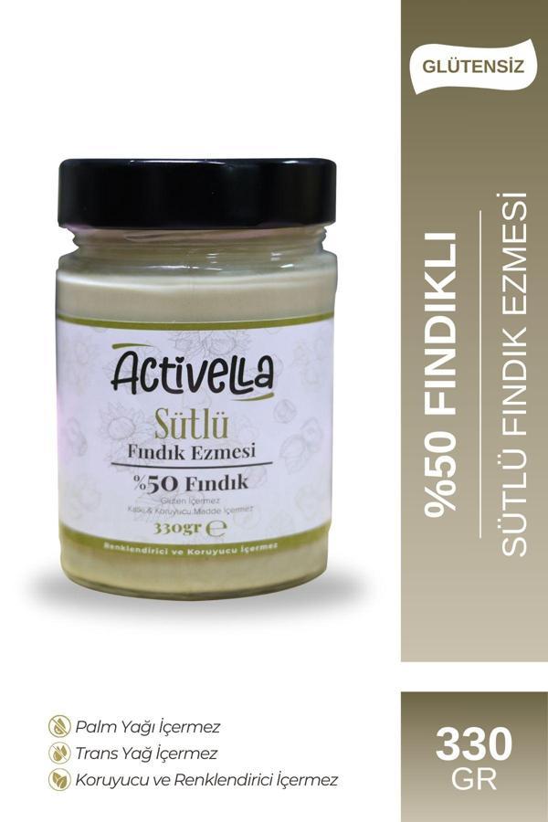 Activella Sütlü Fındık Ezmesi 330gr %50 Fındıklı - Image 1