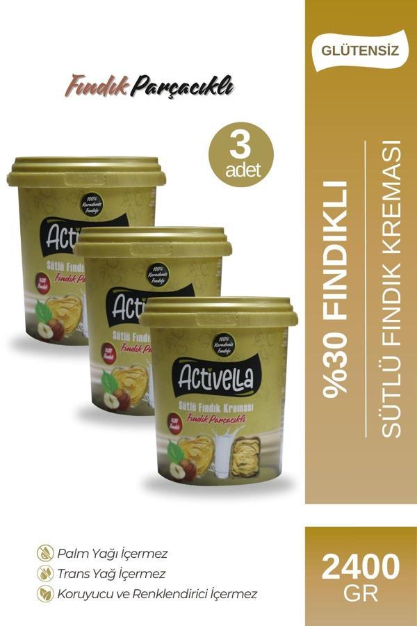 Activella Sütlü Fındık Kreması Parçacıklı 800gr %30 Fındıklı X3 - Image 1