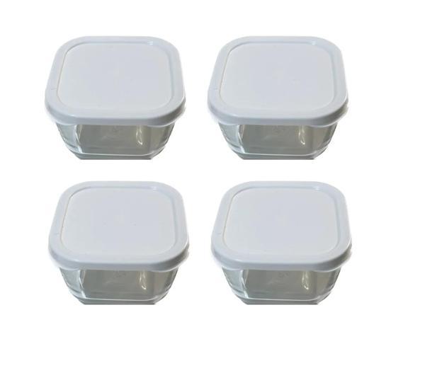 Paşabahçe 53223 snowbox 4 lü cam saklama kabı 275cc beyaz - Image 1