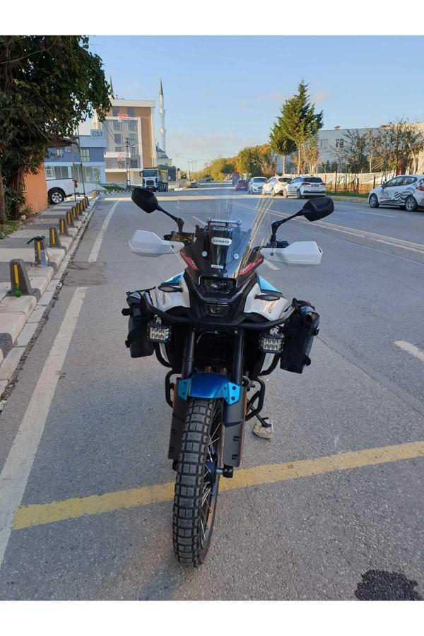 MOTOCAM CF MOTO 450 MT Siperlik Ön Cam 2025 Model 55cm Şeffaf Renkli 4mm UZUN CAM - Image 1