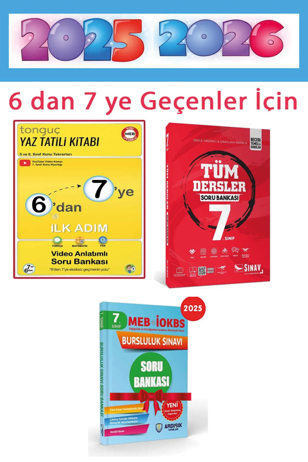 Sınav Yayınları 7. Sınıf Tüm Dersler Soru Bankası + 6 dan 7 ye Hazırlık Yaz Tatil Kitabı+ Bursluluk Soru Bankası - Tonguç Akademi - Image 1