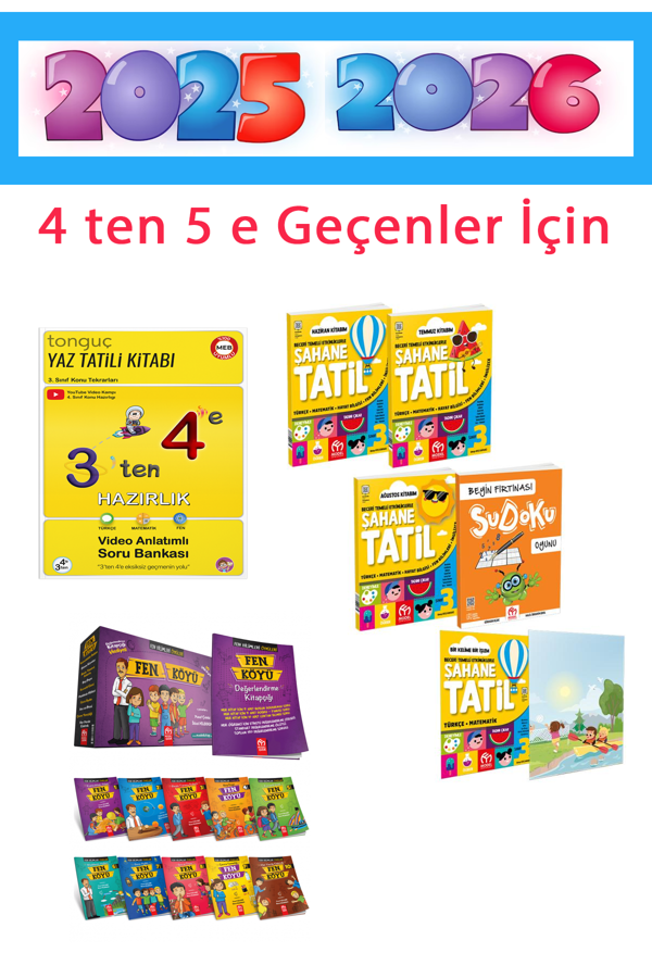 Tonguç Akademi 3. Sınıf Yaz Tatil Seti + 3 ten 4 e Hazırlık Kitabı +Fen Köyü Hikaye Seti - Tonguç Akademi - Image 1