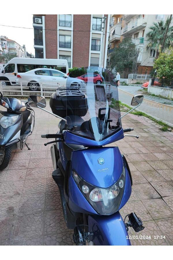 MOTOCAM Piaggio Beverly 250 Siperlik Ön Cam 2005 2007 Model 53cm Füme Renkli 4mm UZUN CAM - Image 1
