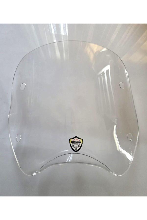 MOTOCAM Piaggio Beverly 500 Ön Uzatma Camı 2001-2007 Model 34cm Şeffaf Renkli 4mm APARATSIZDIR - Image 1