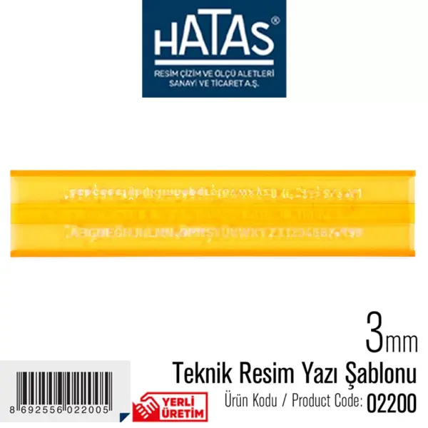 Hatas Teknik Resim Yazı Şablonu 3mm /  02200 - Image 1