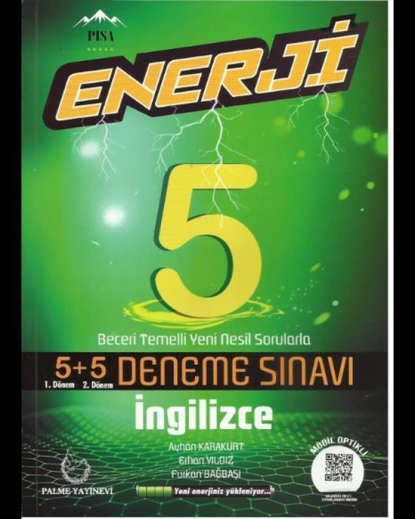 Palme Yayınevi 5, Sınıf Enerji İngilizce 5+5 Deneme Sınavı - Palme Eğitim - Image 1