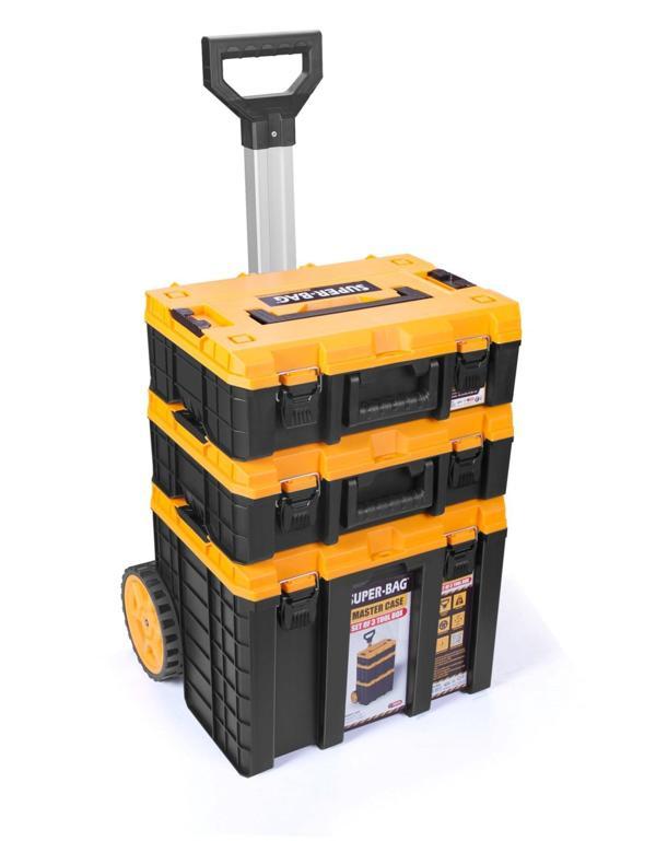 Master Case Tekerlekli 3’lü Set Büyük Tekerlekli Teknisyen Takım Çantası S-S-L - Image 1