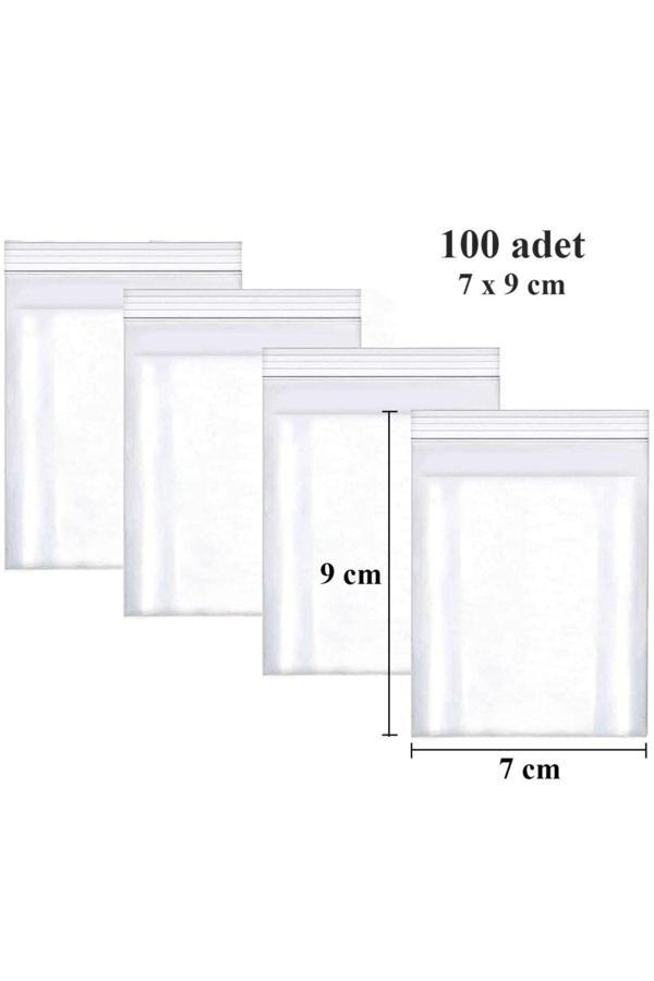 Universal Kilitli Torba Şeffaf Poşet 9x7 Cm 100 Adet Kına Çerez Kuruyemiş Naylonu - Image 1