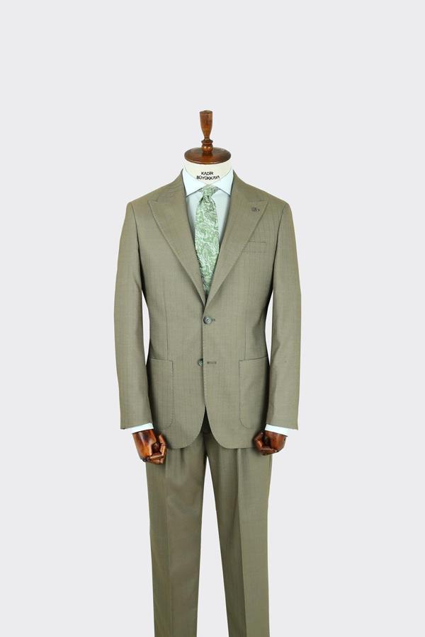 Kırlangıç Yaka Pileli Erkek Takım Elbise-KAX1303S - Image 1