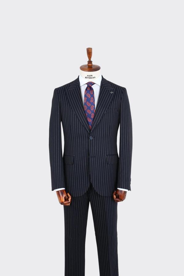 Kırlangıç Yaka İki Düğmeli Erkek Takım Elbise-KAX1330S - Image 1