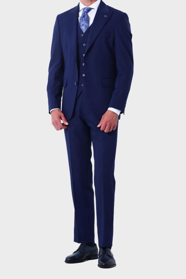 Modern ve Zarif Yelekli Erkek Takım Elbise - Slim Fit Dört Mevsim-KAW1020S - Image 1