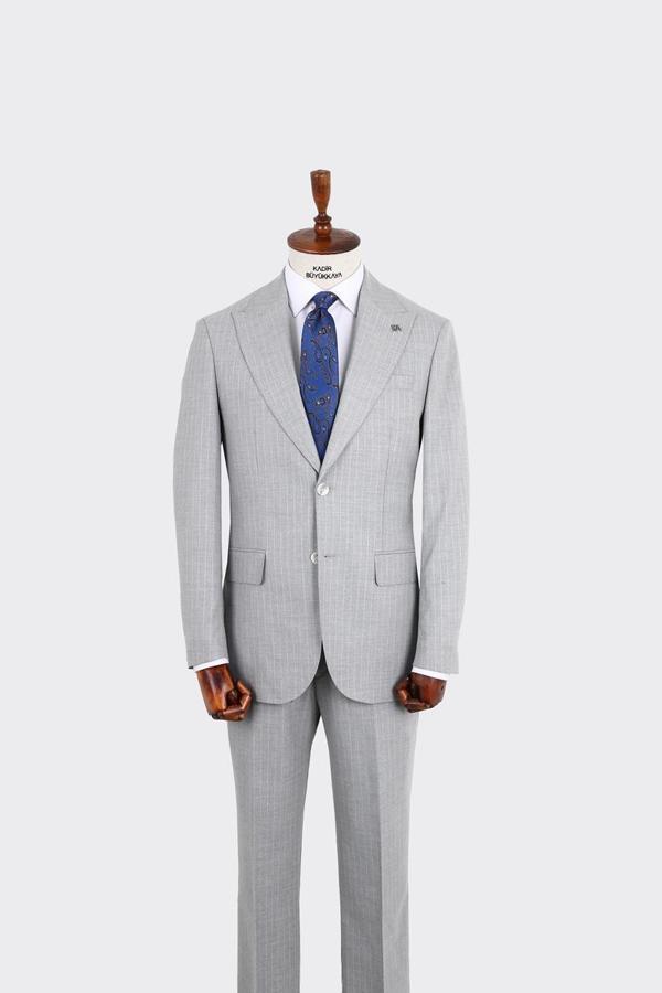 Kırlangıç Yaka İki Düğmeli Erkek Takım Elbise-KAX1371S - Image 1