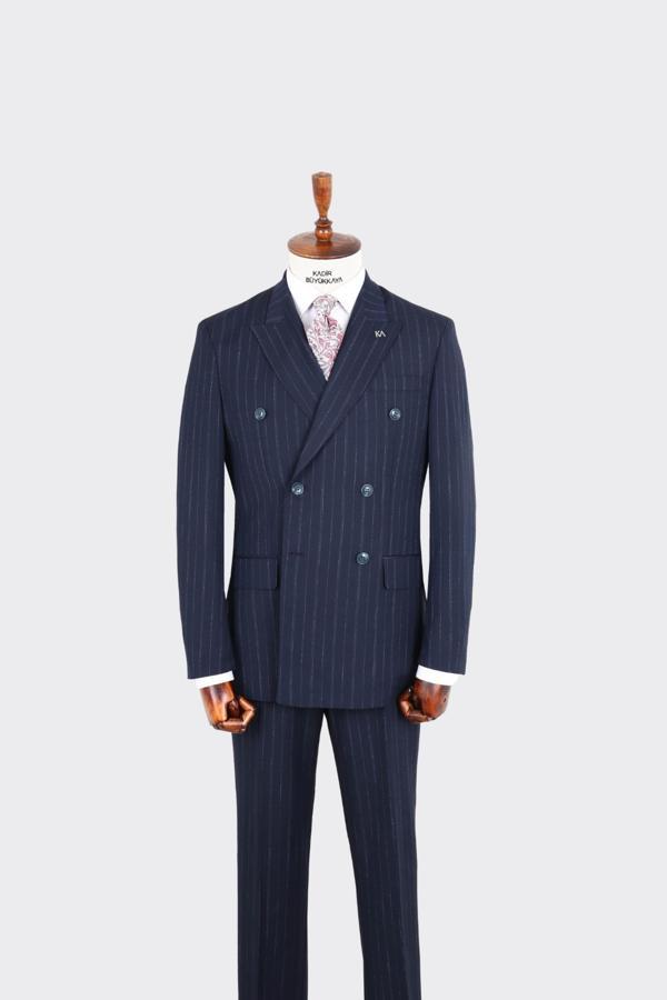 Kırlangıç Yaka Kruvaze Erkek Takım Elbise-KAX1271W - Image 1