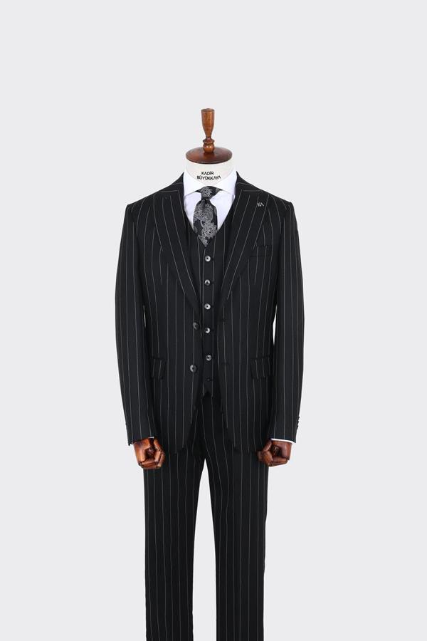 Şık ve Rahat Yelekli Erkek Takım Elbise - Slim Fit ve Viskon Karışımlı-KAW1027S - Image 1