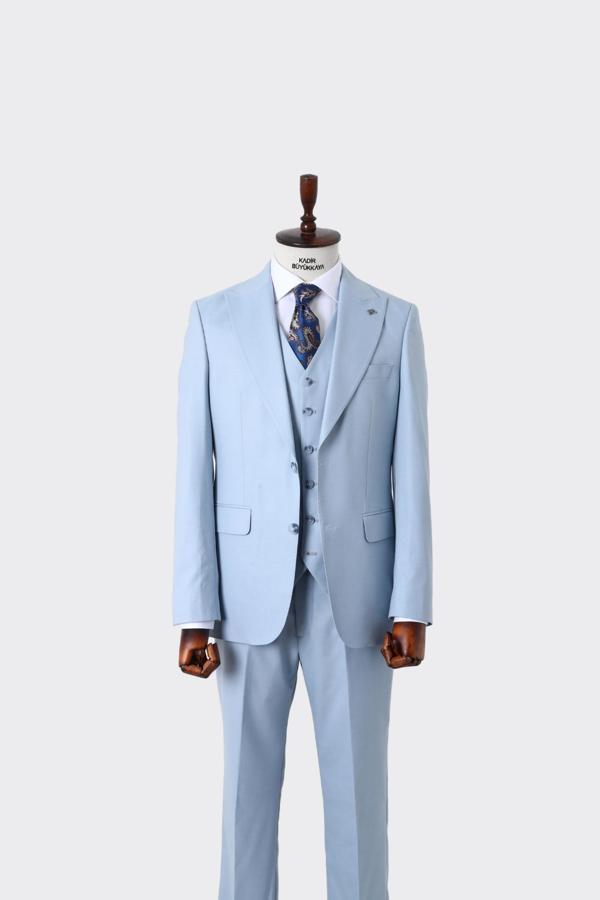 Klasik Yelekli Erkek Takım Elbise - Slim Fit Kesim-KAW1030S - Image 1