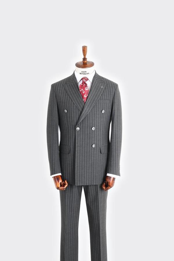 Kırlangıç Yaka Kruvaze Erkek Takım Elbise-KAX1200S - Image 1