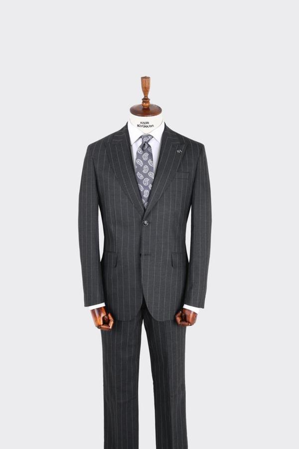 Erkek Kırlangıç Yaka İki Düğmeli  Takım Elbise-KAX1338W - Image 1