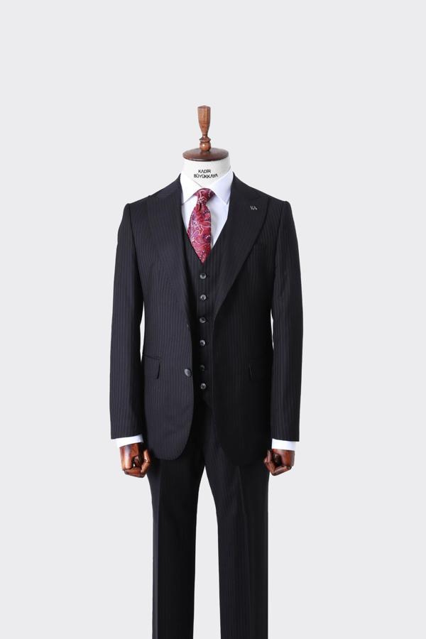 Düz Paça Rahat Erkek Yelekli Takım Elbise-KAW1035S - Image 1