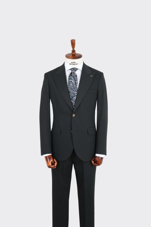 İki Düğmeli Kırlangıç Yaka Erkek Takım Elbise-KAX1395S - Image 1