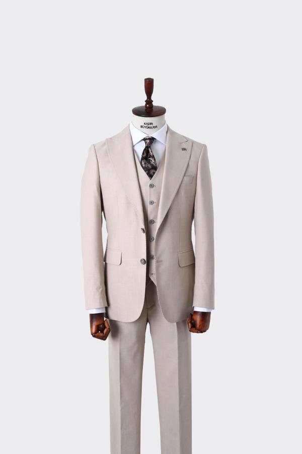 Klasik Yelekli Erkek Takım Elbise - Slim Fit Kesim-KAW1030S - Image 1