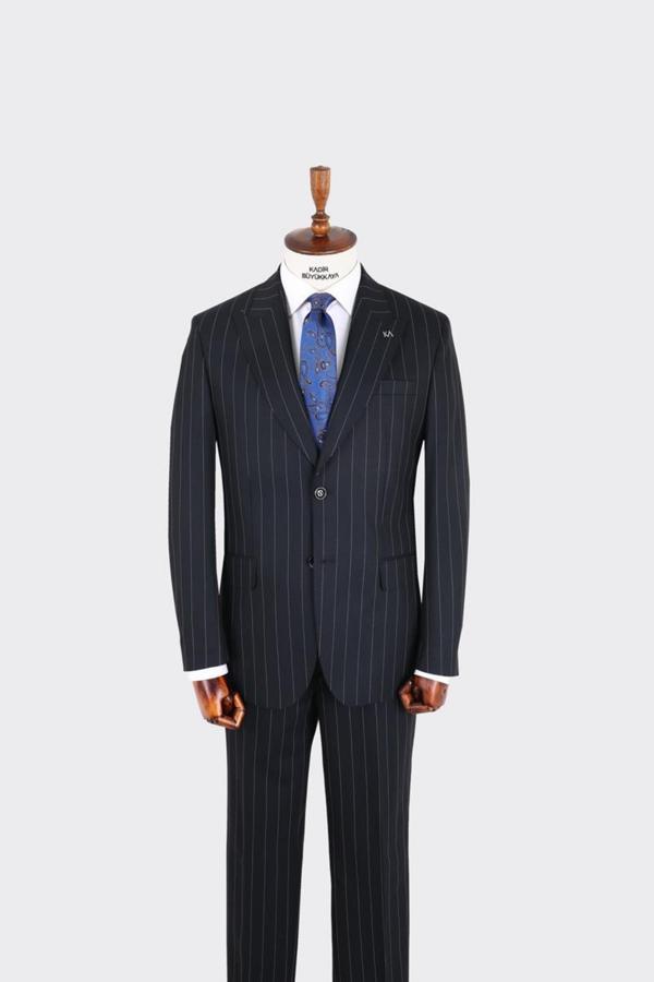 Erkek Kırlangıç Yaka İki Düğmeli  Takım Elbise-KAX1338W - Image 1