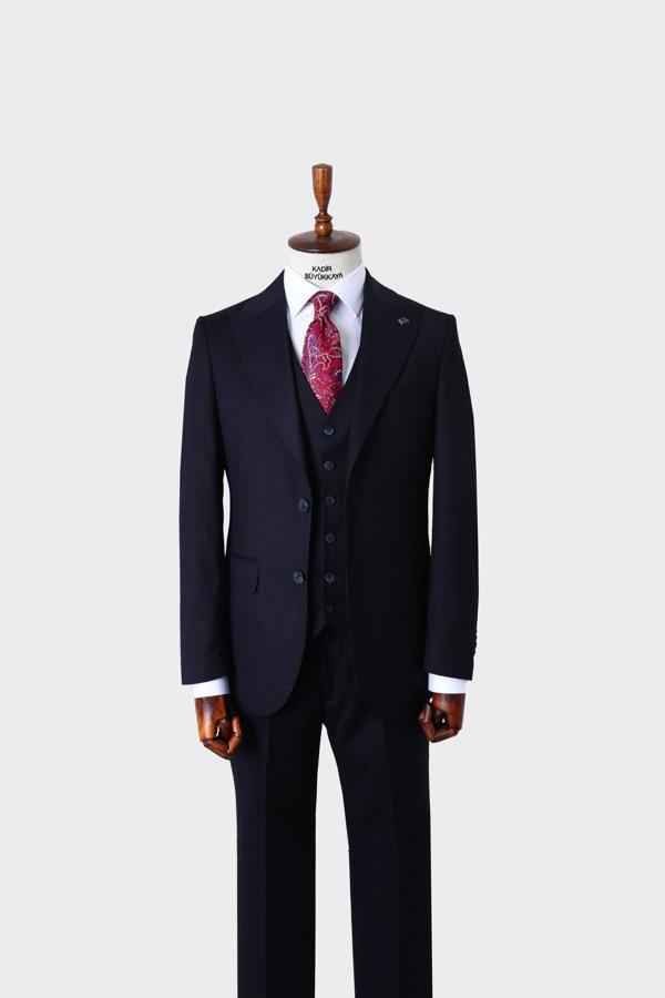 Geniş Yaka Erkek Yelekli Takım Elbise-KAW1033S - Image 1