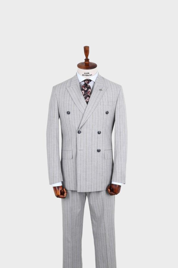 Kırlangıç Yaka Kruvaze Erkek Takım Elbise-KAX1271W - Image 1