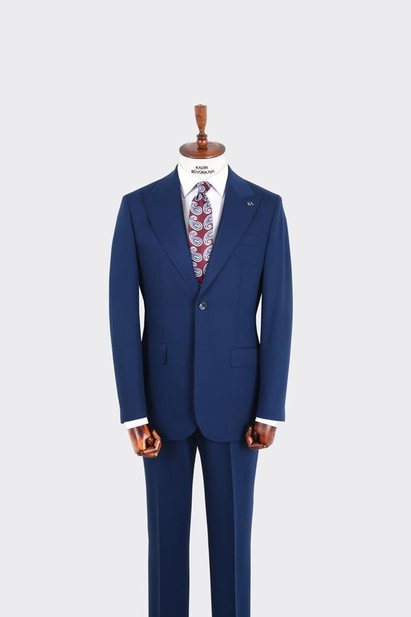 Kırlangıç Yaka İki Düğmeli Erkek Takım Elbise-KAX1360S - Image 1