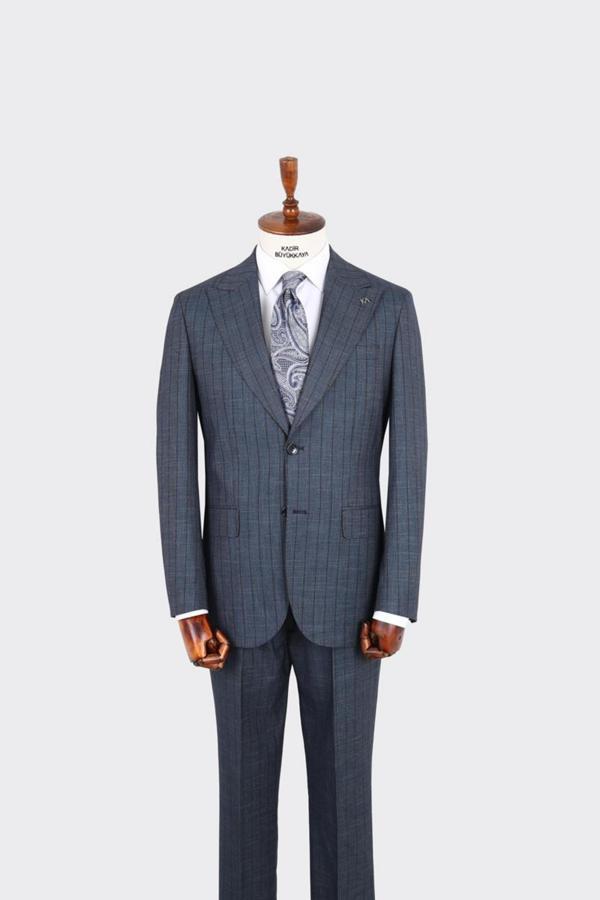 Kırlangıç Yaka İki Düğmeli Erkek Takım Elbise-KAX1370S - Image 1