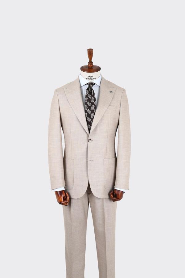 Kırlangıç Yaka Pileli Erkek Takım Elbise-KAX1302S - Image 1