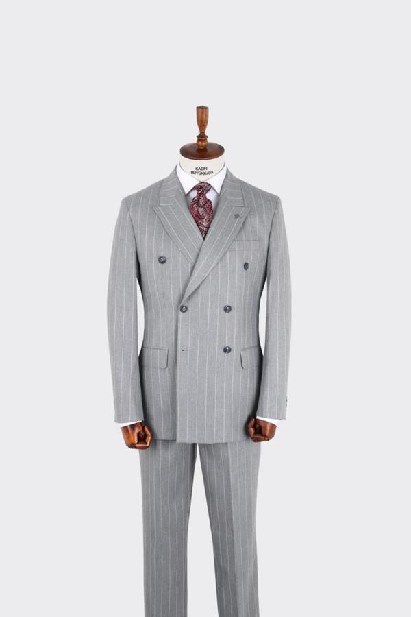 Erkek Kırlangıç Yaka Kruvaze  Takım Elbise-KAX1276W - Image 1