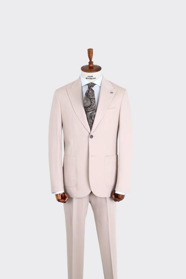 Kırlangıç Yaka Pileli Erkek Takım Elbise-KAX1300S - Image 1