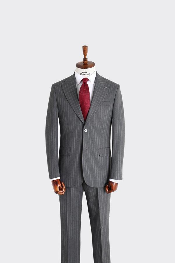 Kırlangıç Yaka İki Düğmeli Erkek Takım Elbise-KAX1312S - Image 1