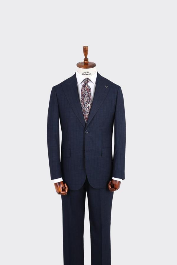 Kırlangıç Yaka İki Düğmeli Erkek Takım Elbise-KAX1370S - Image 1