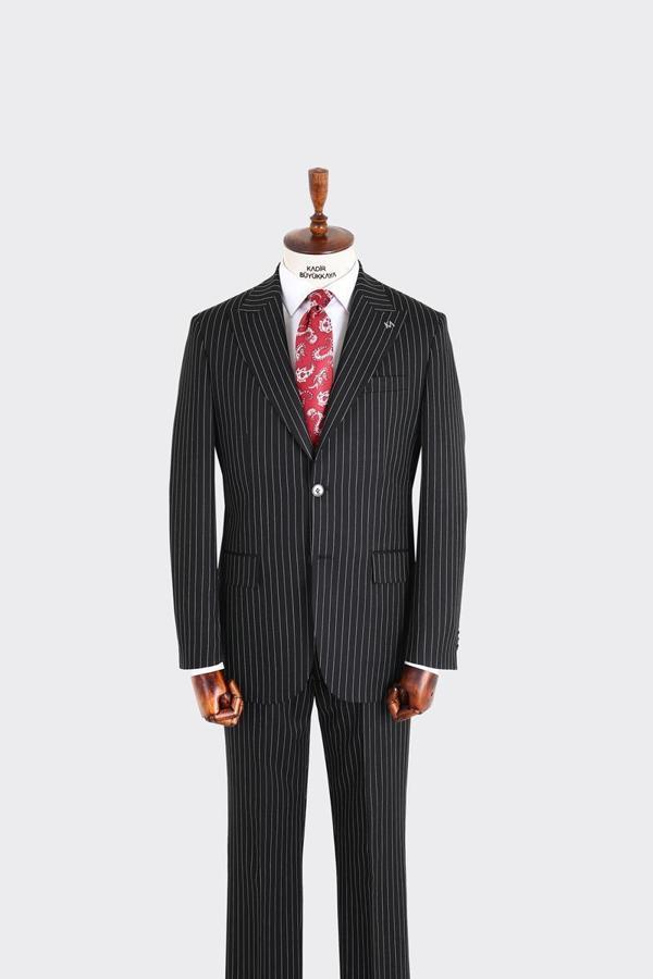 Kırlangıç Yaka İki Düğmeli Erkek Takım Elbise-KAX1311S - Image 1