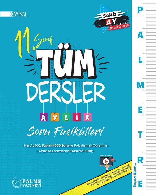 Palmetre 11. Sınıf Sayısal Tüm Dersler Aylık Soru Fasikülleri - Palme Yayınları - Image 1