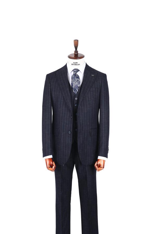 Şık ve Modern Yelekli Erkek Takım Elbise - Slim Fit Rahat-KAW1034S - Image 1
