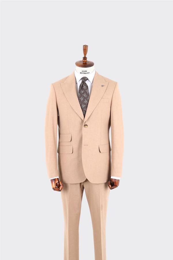 Modern Kesim Çift Düğmeli Erkek Takım Elbise-KAW1387W - Image 1