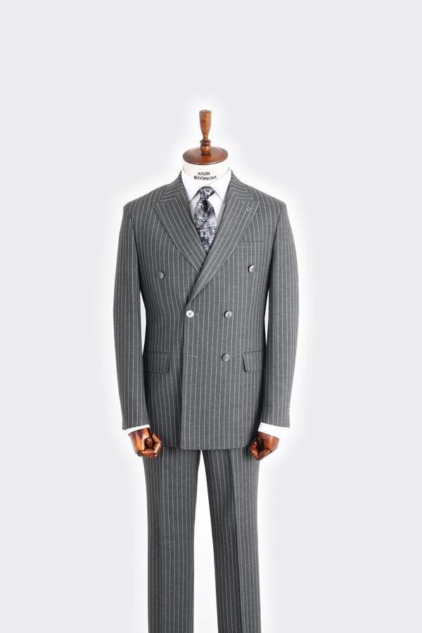 Kırlangıç Yaka Kruvaze Erkek Takım Elbise-KAX1204S - Image 1