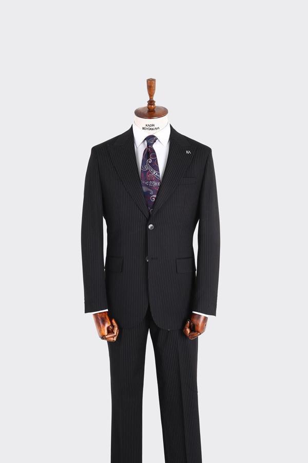 Kırlangıç Yaka İki Düğmeli Erkek Takım Elbise-KAX1315S - Image 1