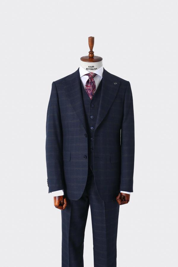 Modern Kesim Yelekli Erkek Takım Elbise - Slim Fit Şık ve Rahat-KAW1007S - Image 1