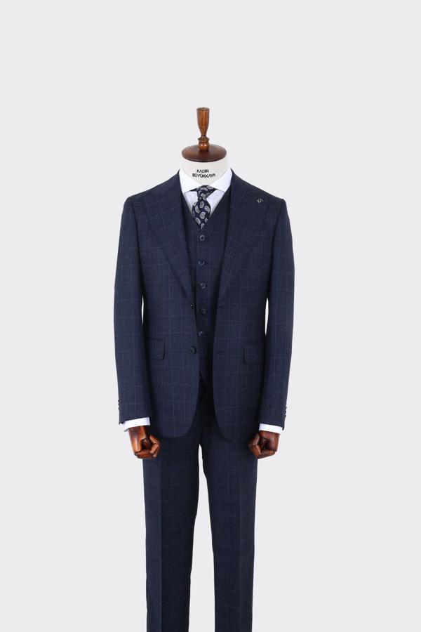 Şık ve Rahat Yelekli Erkek Takım Elbise - Modern Kesim Dört Mevsim-KAW1013S - Image 1