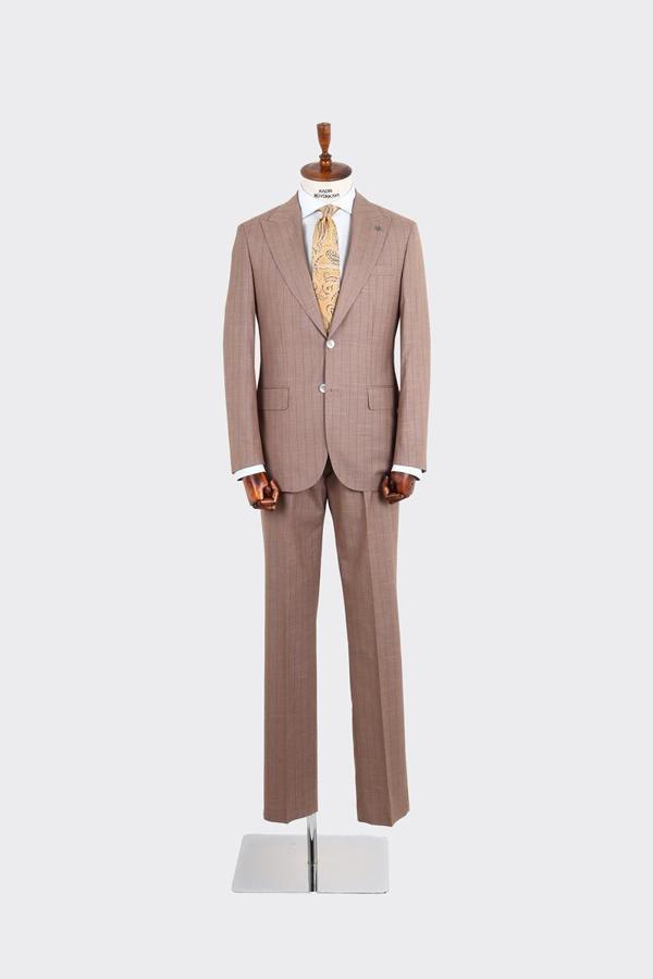 Kırlangıç Yaka İki Düğmeli Erkek Takım Elbise-KAX1370S - Image 1