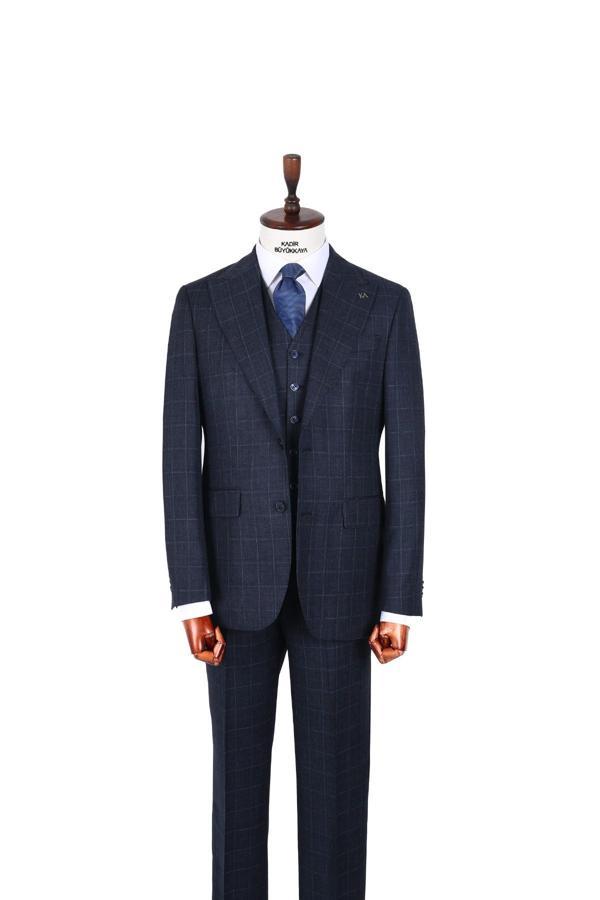 Şık ve Zarif Slim Fit Yelekli Erkek Takım Elbise - Dört Mevsim Uygun-KAW1011S - Image 1