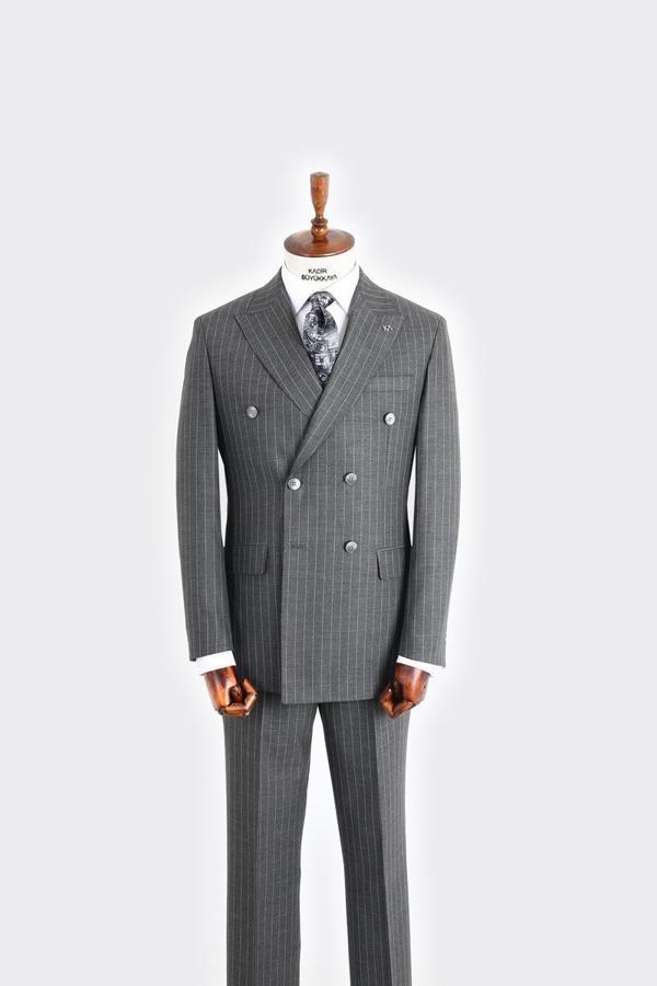 Kırlangıç Yaka Kruvaze Erkek Takım Elbise-KAX1202S - Image 1